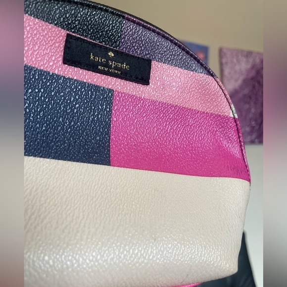 Kate Spade ♠️ Colour Block Zip Up Pouch Bag - Picture 4 of 8